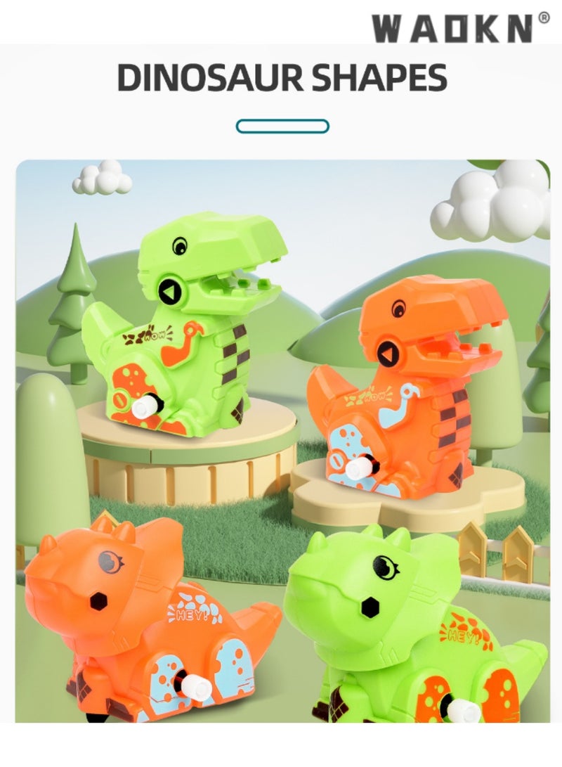 دبليو أيه أو كي أن ديناصور لعبة مجموعة هدية للأطفال ، لغز سيارة لعبة المسار ، ديي المشهد البناء ، 2 سيارة 50 قطعة لغز سيارة المسار ، 4-6 سنوات من العمر لعبة الأطفال آلة ، وتعزيز المهارات اليدوية ، متعة - Image 2