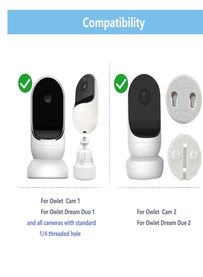 Derebir Adjustable Baby Monitor Wall Mount Compatible with Owlet Smart Baby Monitor Cam/Cam 2/ Cam Duo/Dream Duo 2 and Cameras with Standard 1/4 Threaded Hole. (Camera Not Included) - Image 2