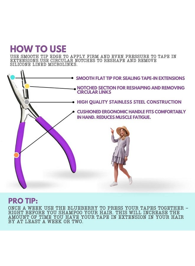 Big Kizzy Blueberry Tape Hair Extension Sealing Tool Pressing Tool For Human Hair Extensions To Extend Wear Time - Image 5