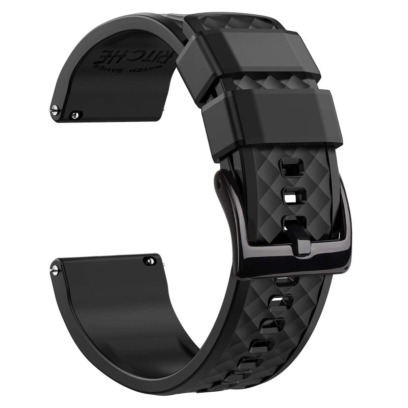 Ritche Christmas Gift 24mm Silicone Watch Bands Quick Release Rubber Watch Bands for Men, White Elephant Gifts, Stocking Stuffers for Men - Image 1