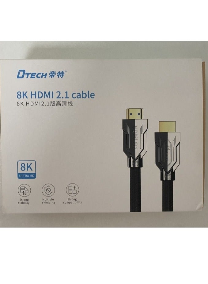 DTECH Video HDMI Kabel Support Dynamic HDR, 8K @ 60Hz Resolution, HDMI 2.1 8K Cable, Zinc Alloy Shell, 3m Cable Length | HT-8103 - Image 5
