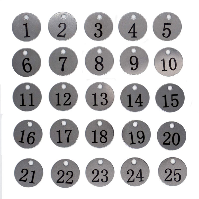StayMax Stainless Steel Number Tags Key Tags with Key Rings (1-25) - Image 5