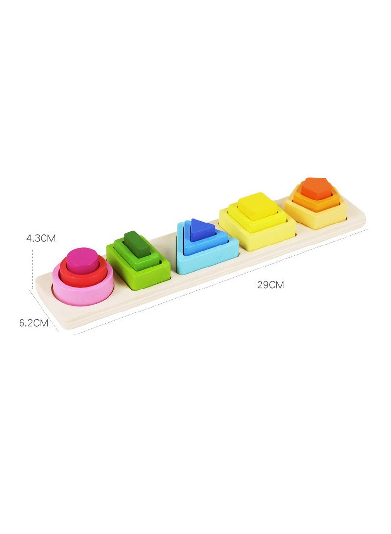 Wooden Building Blocks Set,Educational Preschool Learning Toys Innovative Shapes & Variety Colors to Build More Combinations, Montessori Toys for 3+ Year Old Boy and Girl Toy  - Image 1