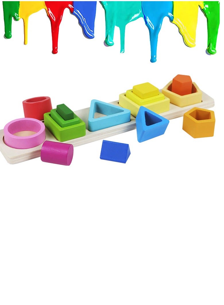 Wooden Building Blocks Set,Educational Preschool Learning Toys Innovative Shapes & Variety Colors to Build More Combinations, Montessori Toys for 3+ Year Old Boy and Girl Toy  - Image 2