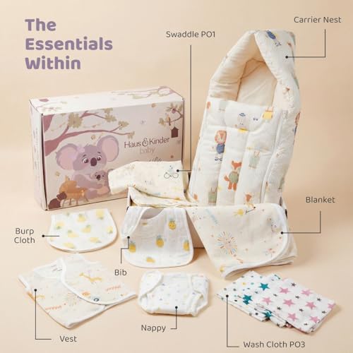 haus & kinder 100% Cotton Muslin Swaddle Wrap for New Born Baby | Pack of 3 (120×120 cm) | Baby Blanket & Swaddles for Newborn | Twinkle Dreams Collection - Image 2