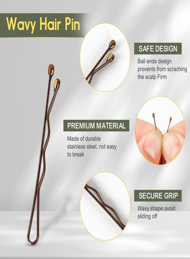 DySaLic Mini Bobby Pins, 150 Count 1.38 Inch Small Hair Bobby Pins with Storage Box for Kids, Girls and Women - Brown - Image 2