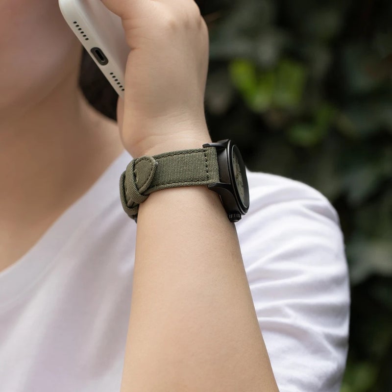 Bluejw Replace the Watch Strap with Genuine Leather & Canvas Quick Release Band for Samsung Galaxy Watch Active 2 – Sport Type, Easy to Change & Replaceable - Image 5