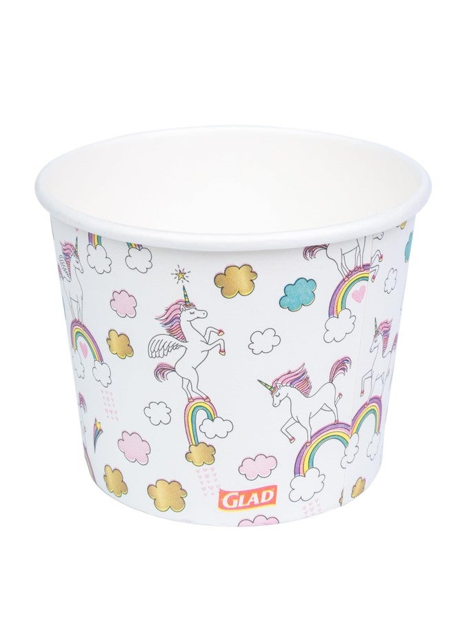 Glad for Kids Unicorns Paper Snack Bowls, Lids Not Included - Heavy Duty, Microwavable, Disposable Snack Cups with Lid for Soup or Ice Cream, 12 Ounce, 20 Count - Image 4