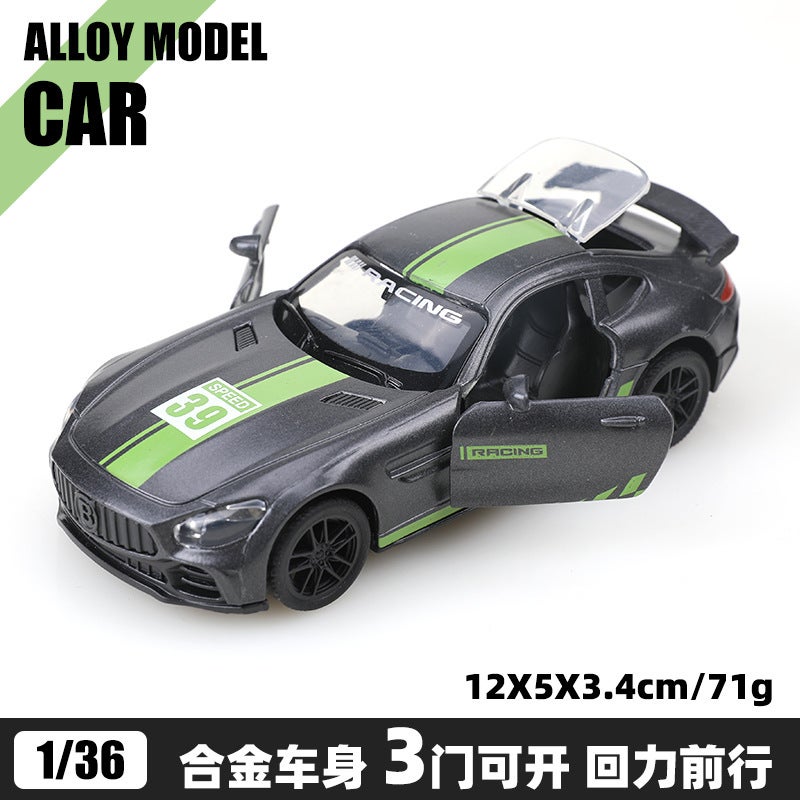 Bulk 1:36 Alloy Model Cars, Kids Pull Back Toy Vehicles, Boys Race Car Decor Gift[Bubble Bag] Ben GT track version Gray [Bubble Bag] Ben GT track version Gray 
