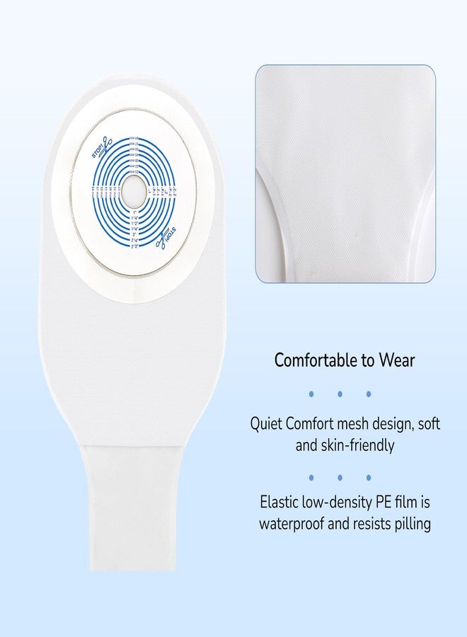 Heagimed Colostomy Bags 1-Piece Drainable System, 12" Length, Tape Collar with 1-Sided Comfort Panel, Tail Clip, Transparent, 3/4"-2-1/2" Stoma Opening, Pack of 10 - Image 3