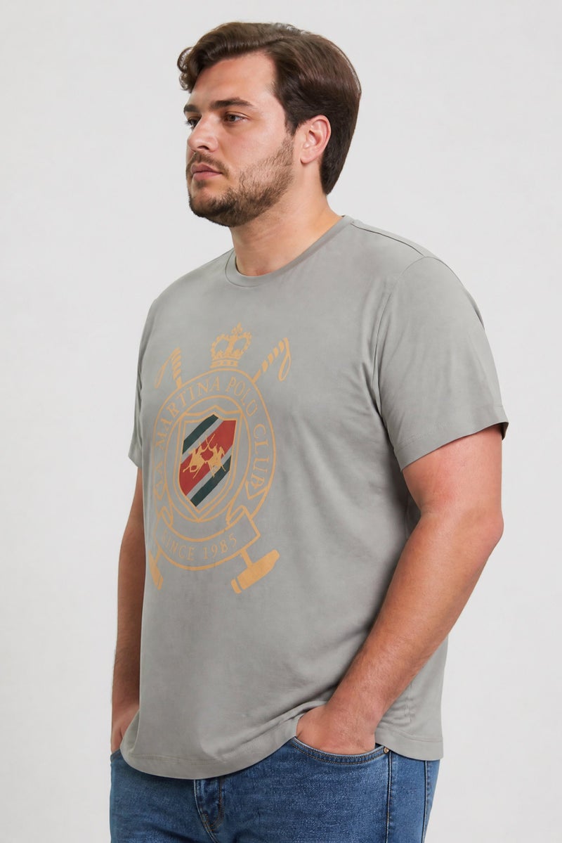 La Martina Men Crew Neck Short Sleeve Graphic Print T-Shirt, Grey - Image 2