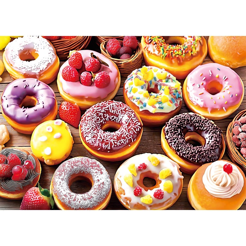 MINIWAN 300 Piece Jigsaw Puzzle for Adults Delightful Donuts Design Challenging Adult Puzzle for Family Game Nights Gifts Fun Finished Size 17 x 11 Inches - Image 3