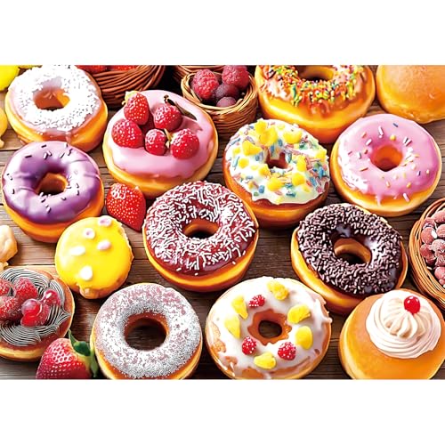 MINIWAN 300 Piece Jigsaw Puzzle for Adults Delightful Donuts Design Challenging Adult Puzzle for Family Game Nights Gifts Fun Finished Size 17 x 11 Inches - Image 1