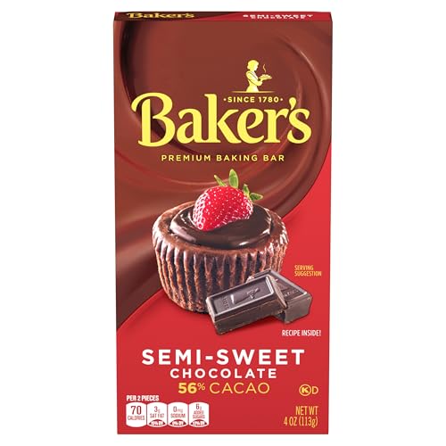Bakers SemiSweet Chocolate Premium Baking Bar with 56 Cacao 4 oz Box - Image 1