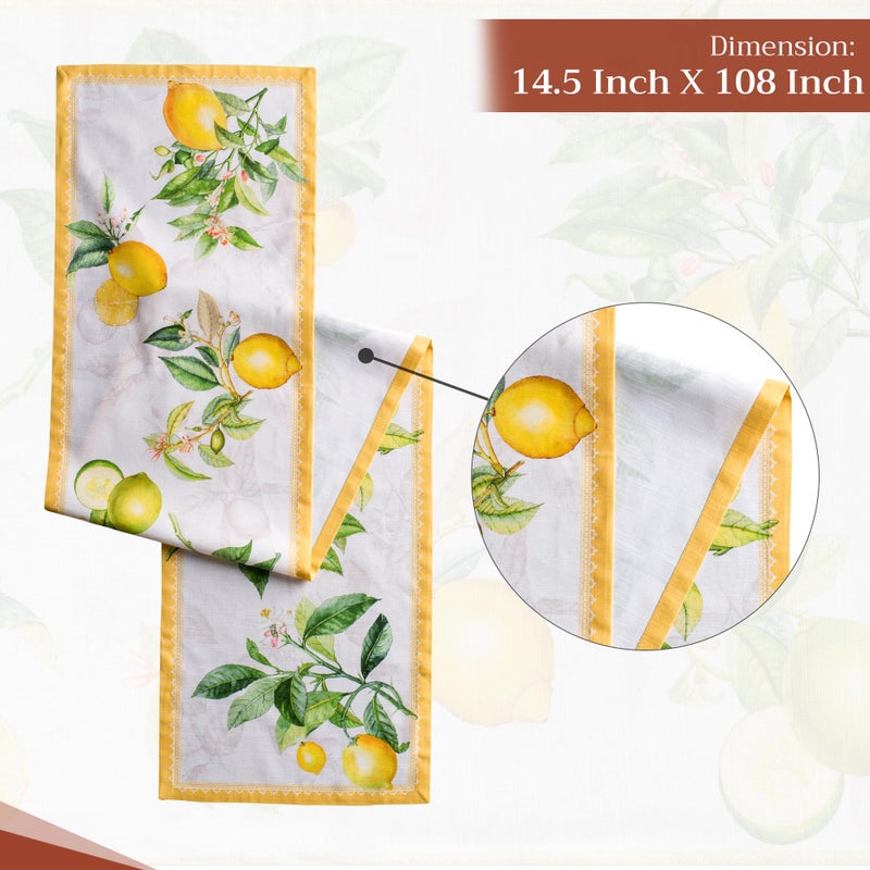 Maison d' Hermine Table Runner 100% Cotton Single Layer Table Runners 108 inches Long Decorative for Home Kitchen Dining Party Wedding Bridal Shower Spring Summer (Limoncello, 14.50" x 108") - Image 4