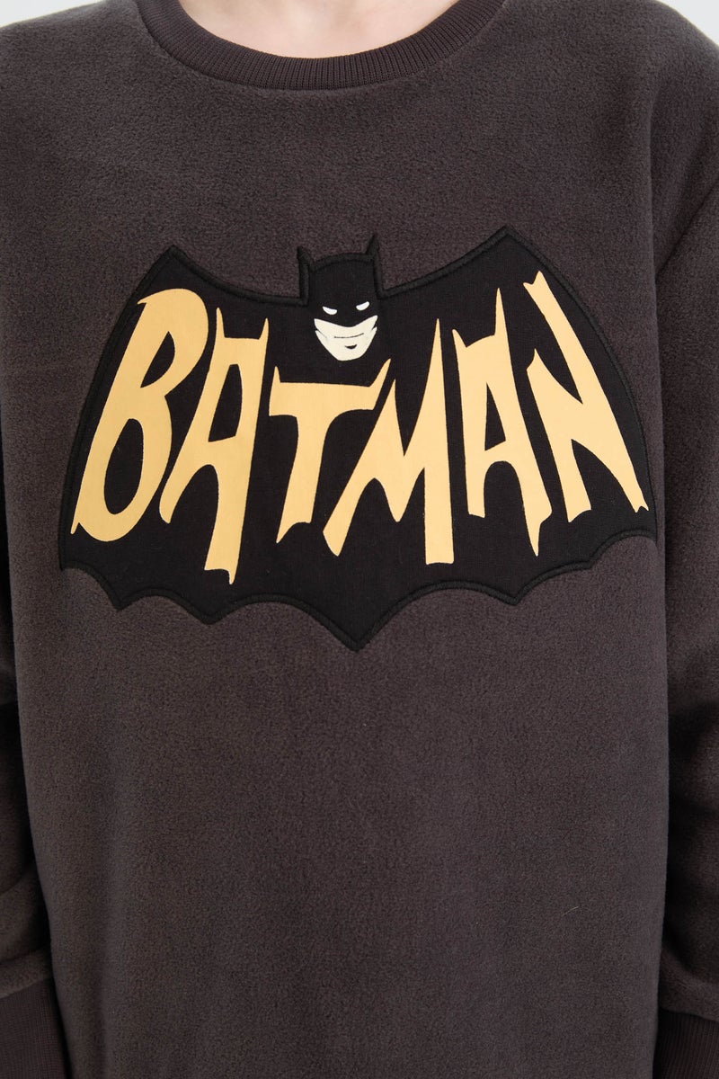 DeFacto Boy Fleece Top Bottom Batman 2 Piece Pajama Set - Image 5