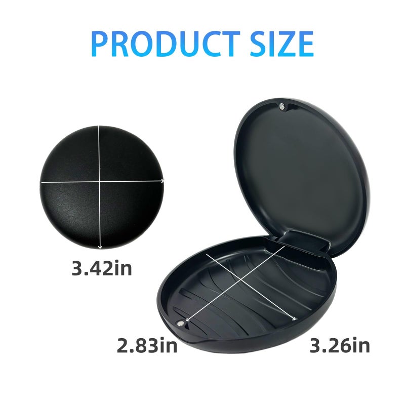 Maoerdental 2 Pack Orthodontic Retainer Case with Solid Color,Simple Aligner Case for Invisalign,Night Mouth Guard Case, Retainer Holder(Black) - Image 5