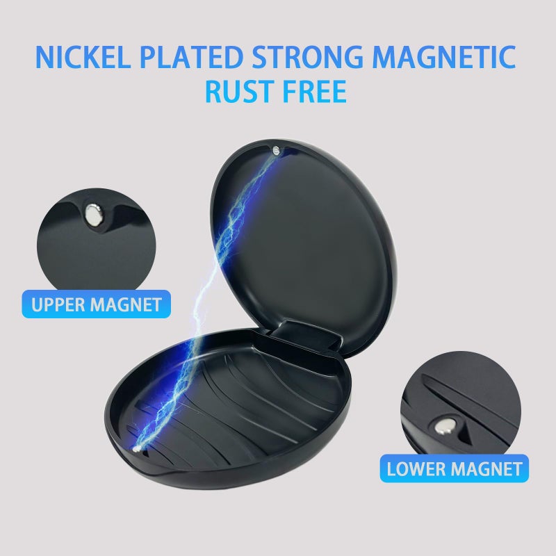 Maoerdental 2 Pack Orthodontic Retainer Case with Solid Color,Simple Aligner Case for Invisalign,Night Mouth Guard Case, Retainer Holder(Black) - Image 3