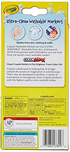 Crayola Ultra-Clean Washable Markers, Color Max, Fine Line Classic Colors 8 Ea - Image 2