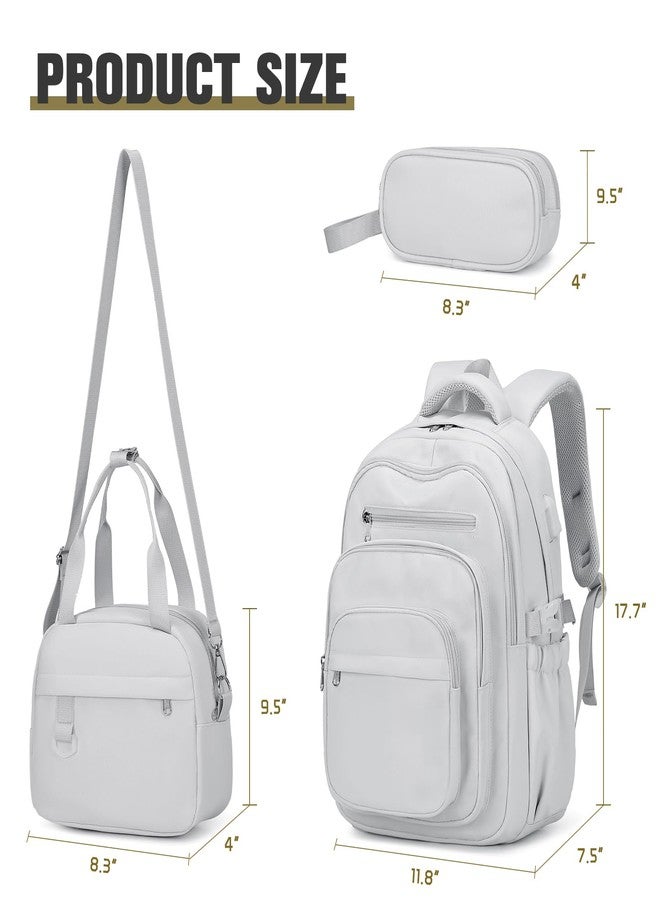 DIGOBAY Casual Multi-Pocket Backpack, Grey, Traditional Backpacks - Image 2