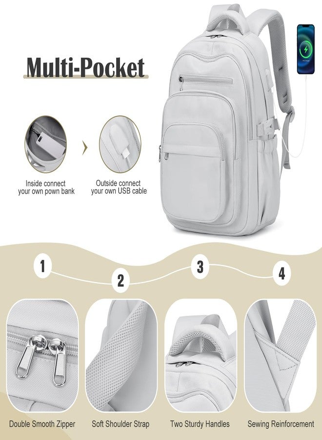 DIGOBAY Casual Multi-Pocket Backpack, Grey, Traditional Backpacks - Image 4