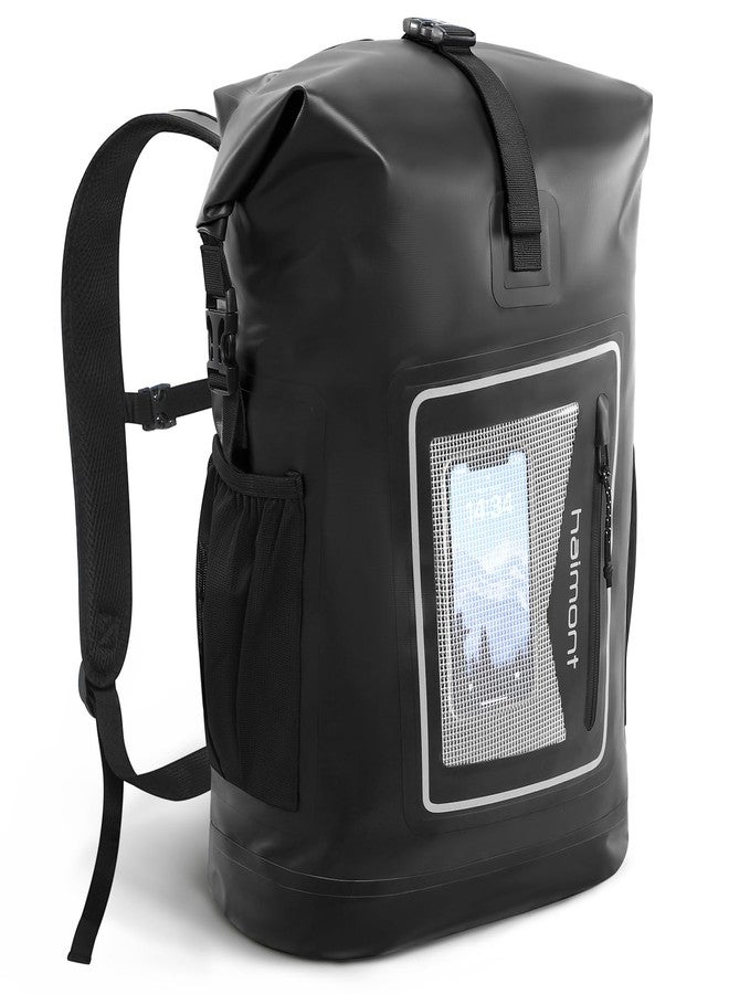 Haimont Waterproof Backpack Dry Bag Floating Roll Top Dry Sack Durable Backpack with Padded for Kayaking, Surfing, Rafting, Fishing, 30L, Black - Image 1