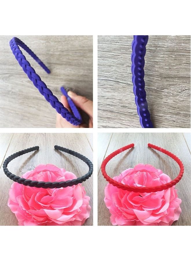 Springtime 12pcs Colorful Thin Headbands for Women 6mm Light Pigtail Skinny Hairbands for Girls Hard Teeth Headbands For Kids Teens  - Image 5