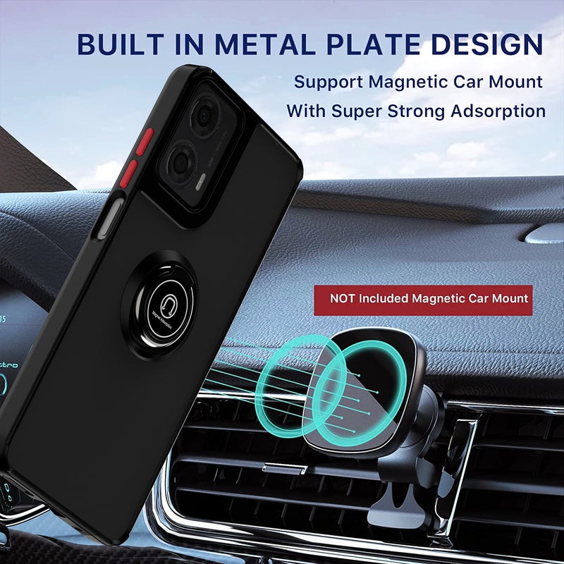HuHa Protective Cover For Motorola Moto G24 / G04 Q Shadow 1 Series TPU + PC Phone Case with Ring(Sky Blue) - Image 4