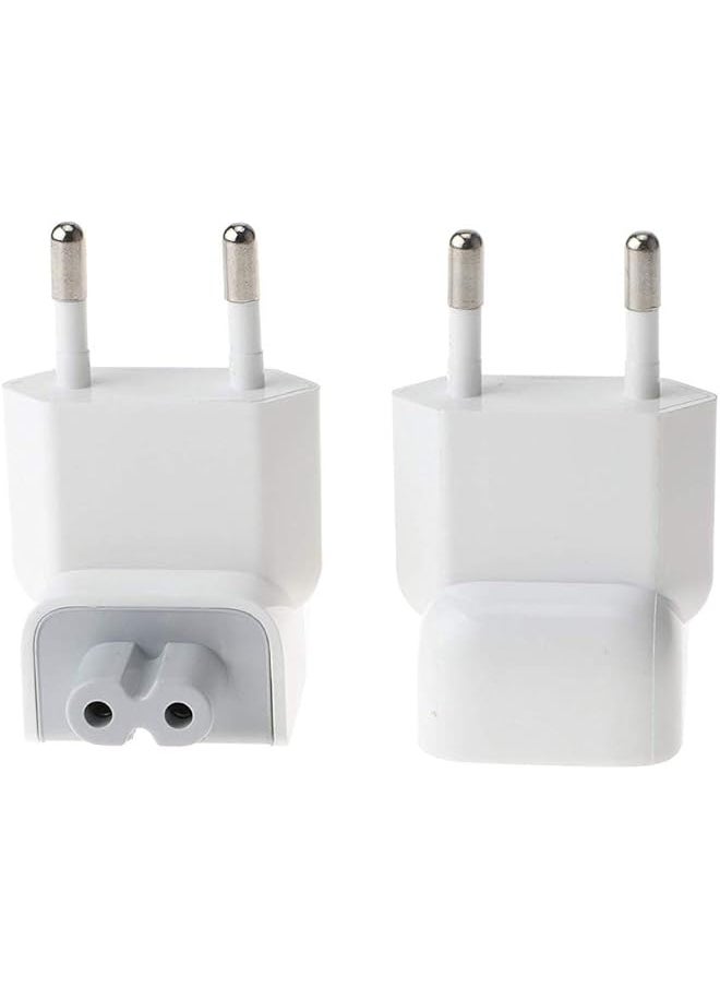 wovte - WOVTE Europe Plug Converter Travel Charger Adapter for Apple iBook MacBook White Pack of 2 - Image 1