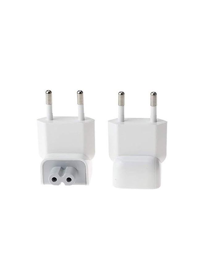 wovte - WOVTE Europe Plug Converter Travel Charger Adapter for Apple iBook MacBook White Pack of 2 - Image 1
