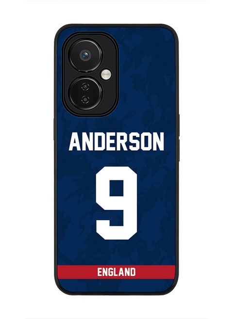 Cover for Nord CE 3 Lite, Rugged Black Slim fit Soft Flexible Thin Protective Phone Cases - Player Name - James Anderson, Jersey Number- 9