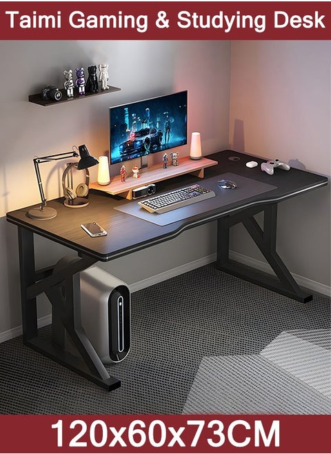 Gaming Desk, Modern Computer Desk, Home Office Gaming and Study Table Black Size: 120x60x73cm