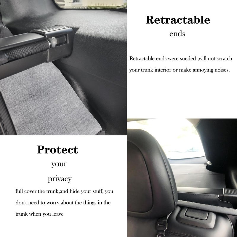 VESUL Retractable Cargo Cover for Jeep Cherokee 2014-2018 - Black Privacy Shade with Extra Canvas Cover - Image 3