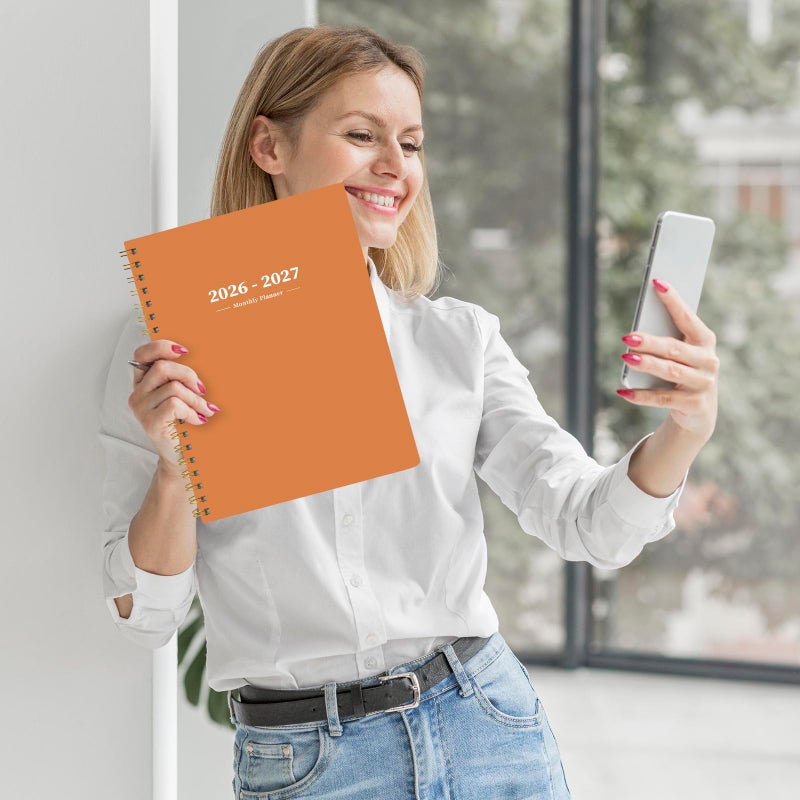 Ymumuda 2026 Planner-2 Year Monthly Planner 2026-2027, JAN.2026 - DEC.2027, 8.5" x 11", 26-27 Monthly Calendar,Large Planner with Spiral Bound, 24 Months Perfect for School Office Schedule - Orange - Image 5