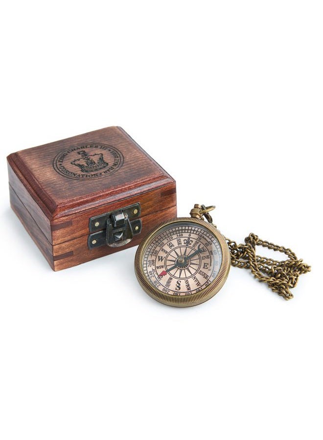 Super7One King Charles Coronation Compass - Handmade Vintage Brass Nautical Compass | Limited Edition Royal Commemorative Gift | Arabic Majlis Decor & Collector's Item (UAE) - Image 3