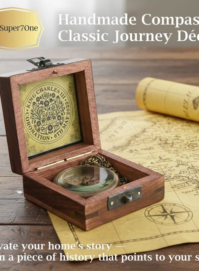 Super7One King Charles Coronation Compass - Handmade Vintage Brass Nautical Compass | Limited Edition Royal Commemorative Gift | Arabic Majlis Decor & Collector's Item (UAE) - Image 5