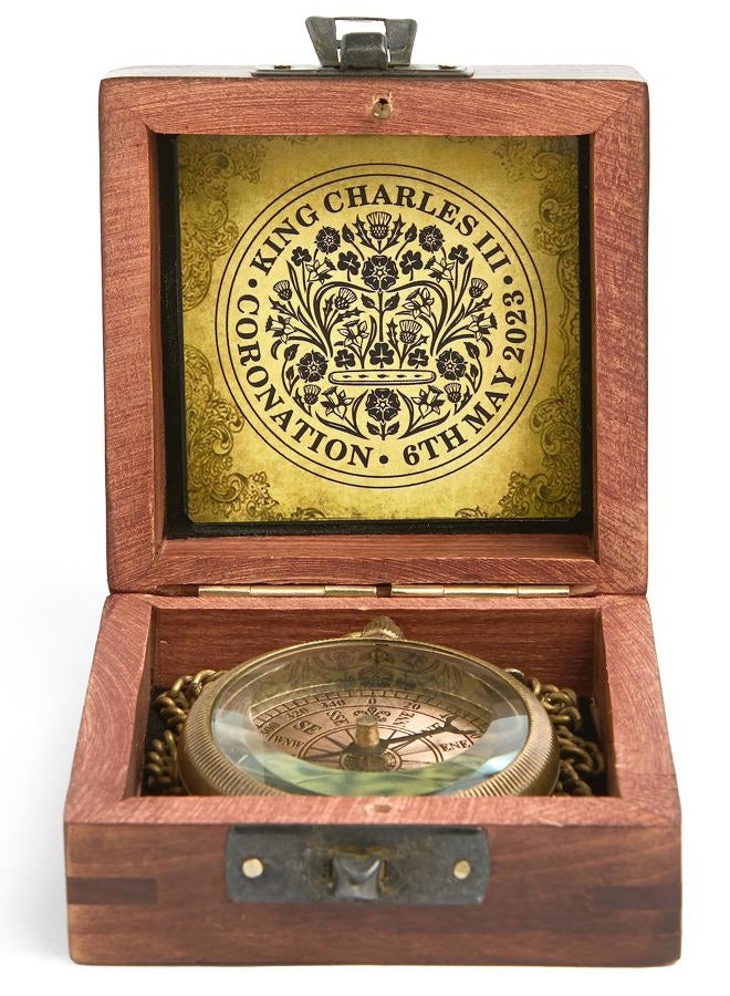Super7One King Charles Coronation Compass - Handmade Vintage Brass Nautical Compass | Limited Edition Royal Commemorative Gift | Arabic Majlis Decor & Collector's Item (UAE) - Image 4