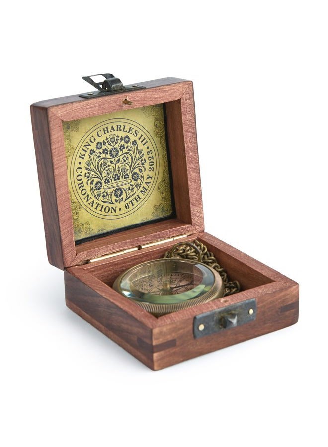 Super7One King Charles Coronation Compass - Handmade Vintage Brass Nautical Compass | Limited Edition Royal Commemorative Gift | Arabic Majlis Decor & Collector's Item (UAE) - Image 2