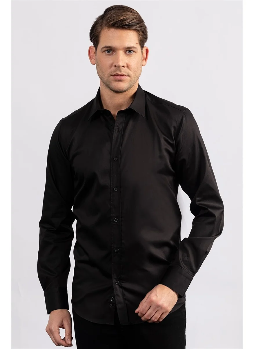 Tudors Modern Slim Fit Cotton Satin Premium Series Men's Shirt