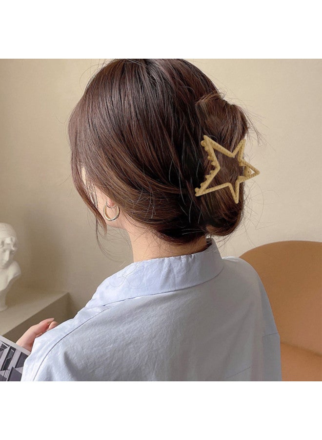 pincai Simple Star Hair Clip For Women, Back Of Head Summer Updo For Thin Hair, Shark Clip With High-end Star Design, Hair Accessories - Image 3