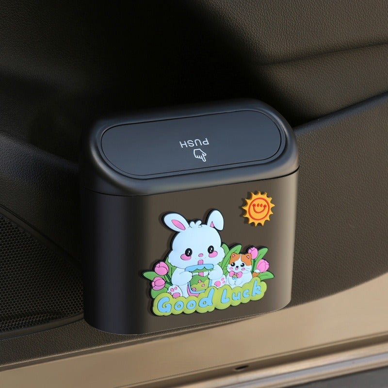 Car Trash Can Hanging Door Storage Organizer Multi-functional Front Seat Car Trash Bin with Umbrella Holder, Car Interior Decor