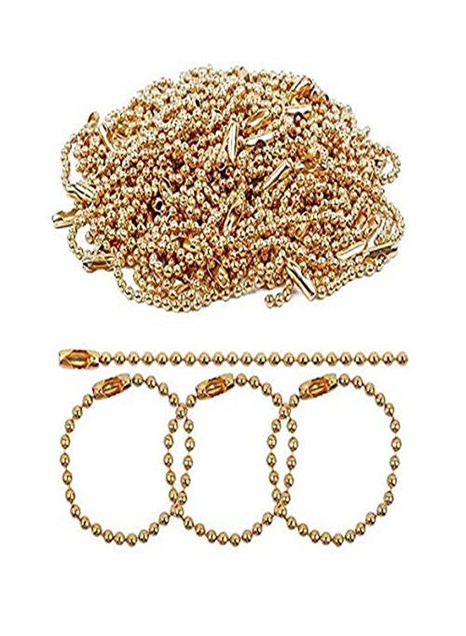 DNHCLL 100PCS 10CM Long Golden Tone Connector Clasp Ball Chains Keychain Tag for Making Key Chains, Necklaces, Or Other DIY Projects - Image 1
