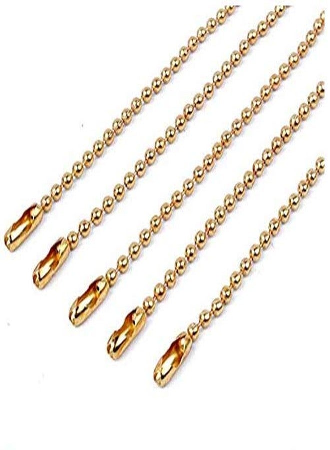 DNHCLL 100PCS 10CM Long Golden Tone Connector Clasp Ball Chains Keychain Tag for Making Key Chains, Necklaces, Or Other DIY Projects - Image 2