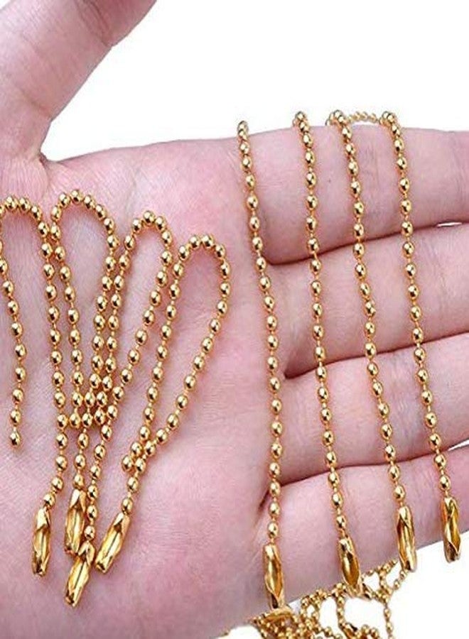 DNHCLL 100PCS 10CM Long Golden Tone Connector Clasp Ball Chains Keychain Tag for Making Key Chains, Necklaces, Or Other DIY Projects - Image 3