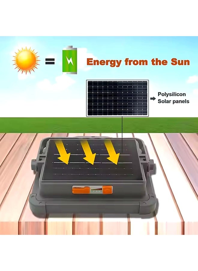 Solar LED Flood Light, Portable Rechargeable Outdoor Work Light with 5 Color Modes, IP66 Waterproof - Image 4