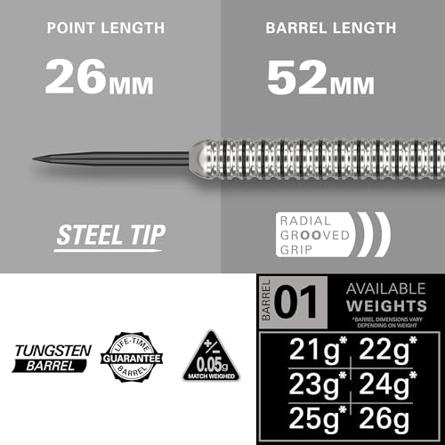 Target Darts Artemis 26G Tungsten Steel Tip Darts Set - 6 Pro Grip Shafts - 9 Pro Ultra Flights – Dart Wallet - Dart Counter App Coupon Bundle - Image 2
