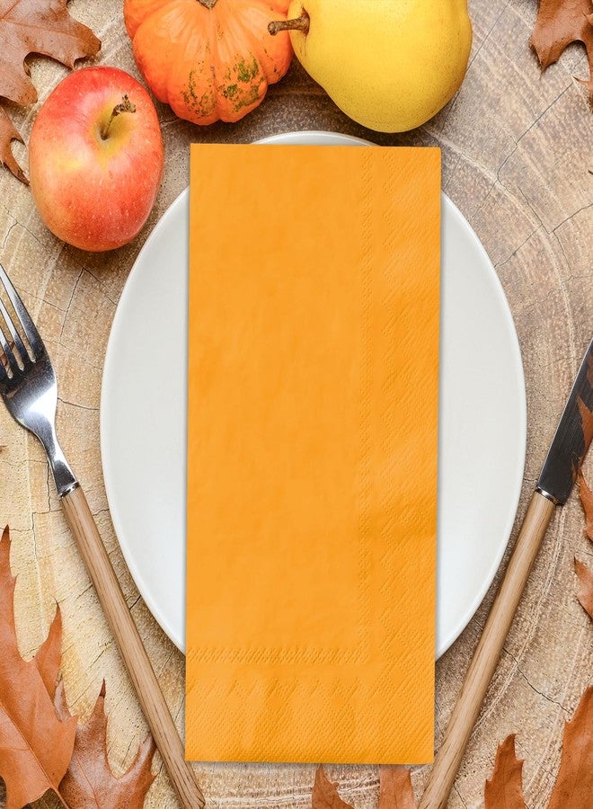 JarThenaAMCS 200Pcs Fall Guest Napkins Orange Yellow Autumn 4 Colors Disposable Dinner Hand Towel Paper Napkins for Bathroom Thanksgiving Party Decor Table Supplies - Image 3