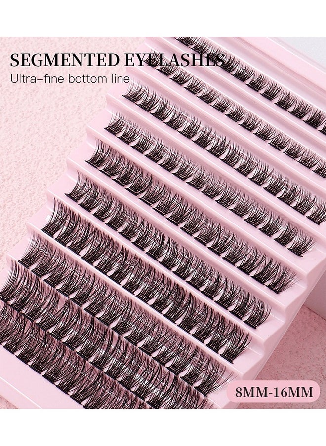 Natural Lash Clusters Wispy Cluster Eyelash Extensions Individual Cluster Lashes 8-16MM, 140PCS Eyelash Extension C Curl Eyelash Clusters, Individuals Cluster Lash DIY