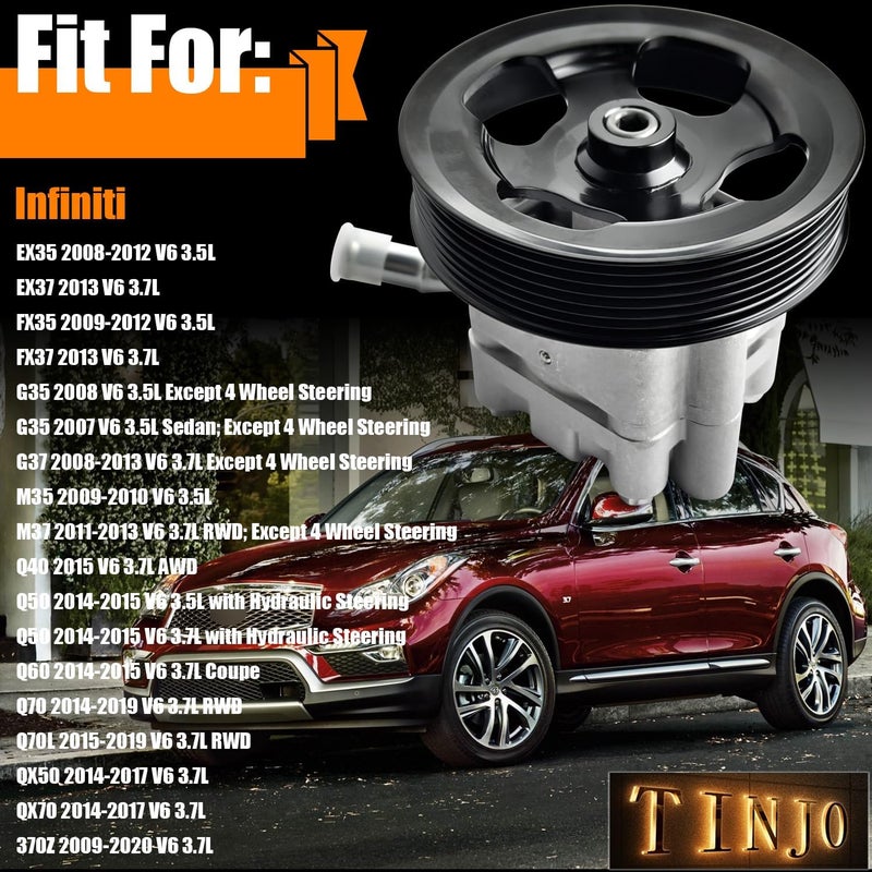 TINJO مضخة توجيه الطاقة TINJO مع بكرة لسيارات إنفينيتي EX35 EX37 FX35 FX37 G35 G37 M35 M37 - Image 2