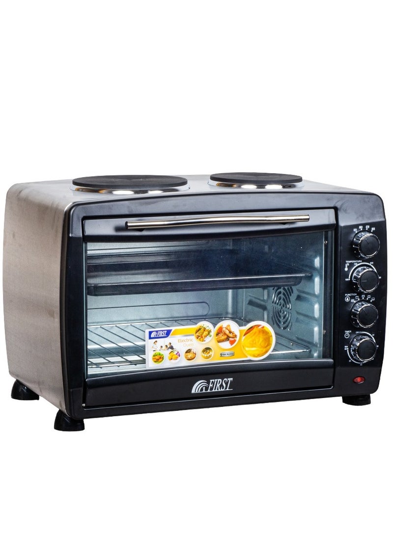 FIRST 1 2 In 1 Electric Oven With Double Hotplates For Kitchen 2000W  - Image 1